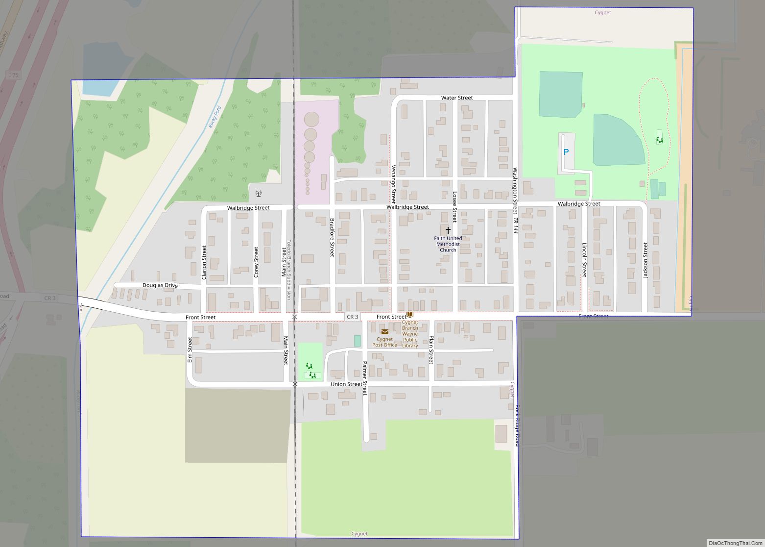 Map of Cygnet village
