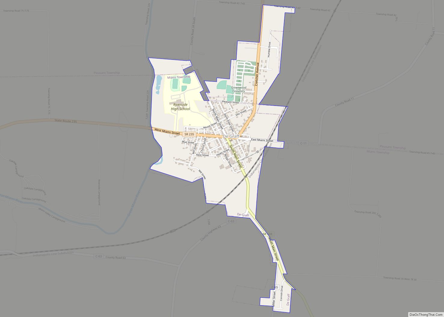 Map of De Graff village, Ohio