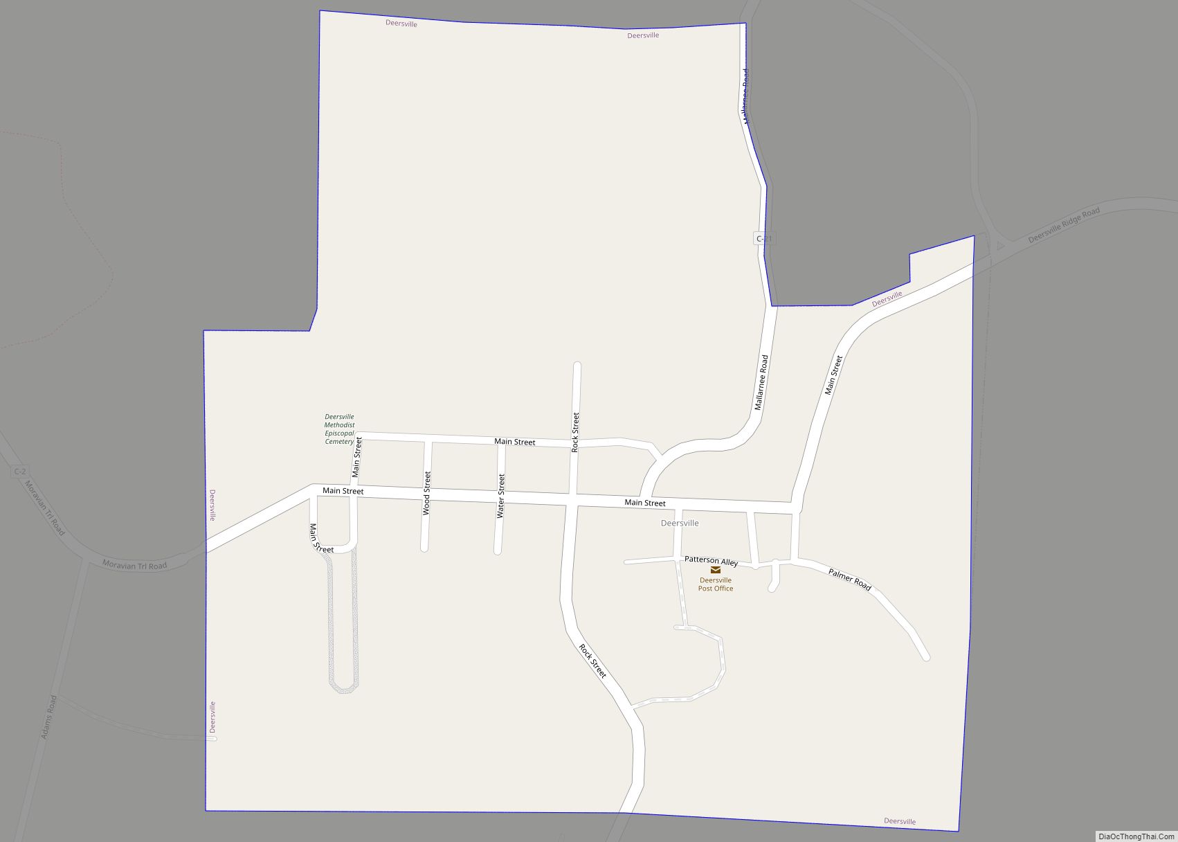 Map of Deersville village
