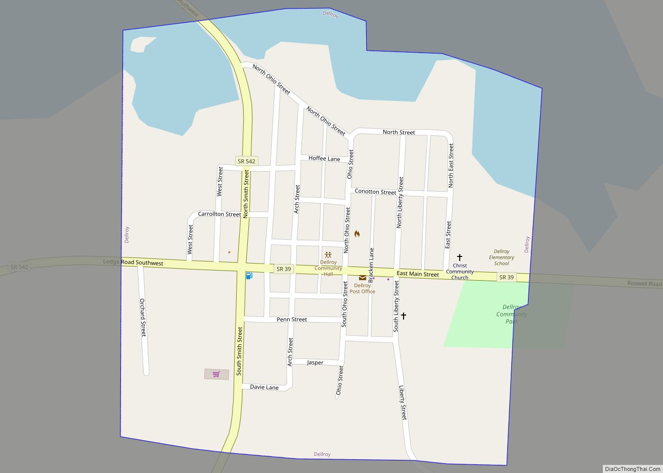 Map of Dellroy village
