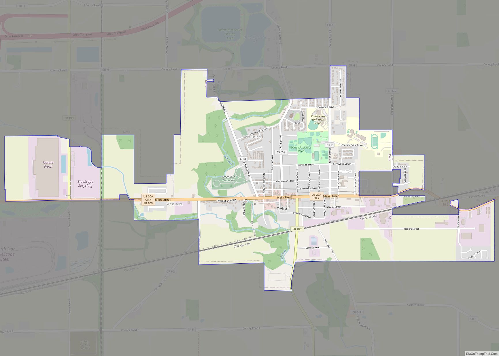 Map of Delta village, Ohio