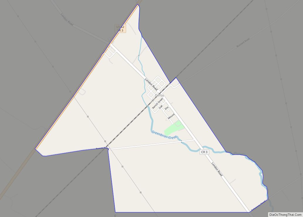 Map of Derby CDP, Ohio
