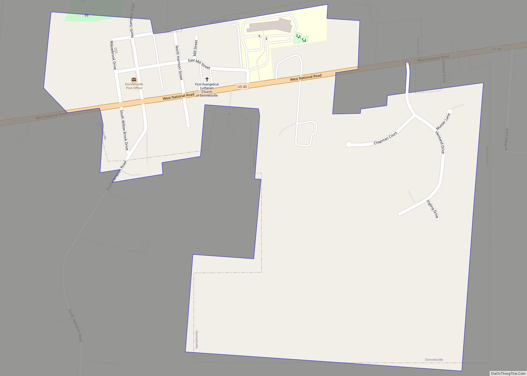 Map of Donnelsville village