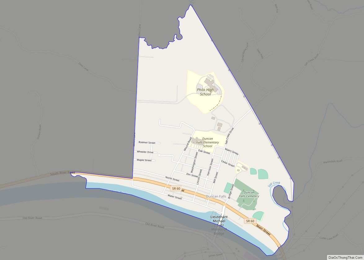 Map of Duncan Falls CDP