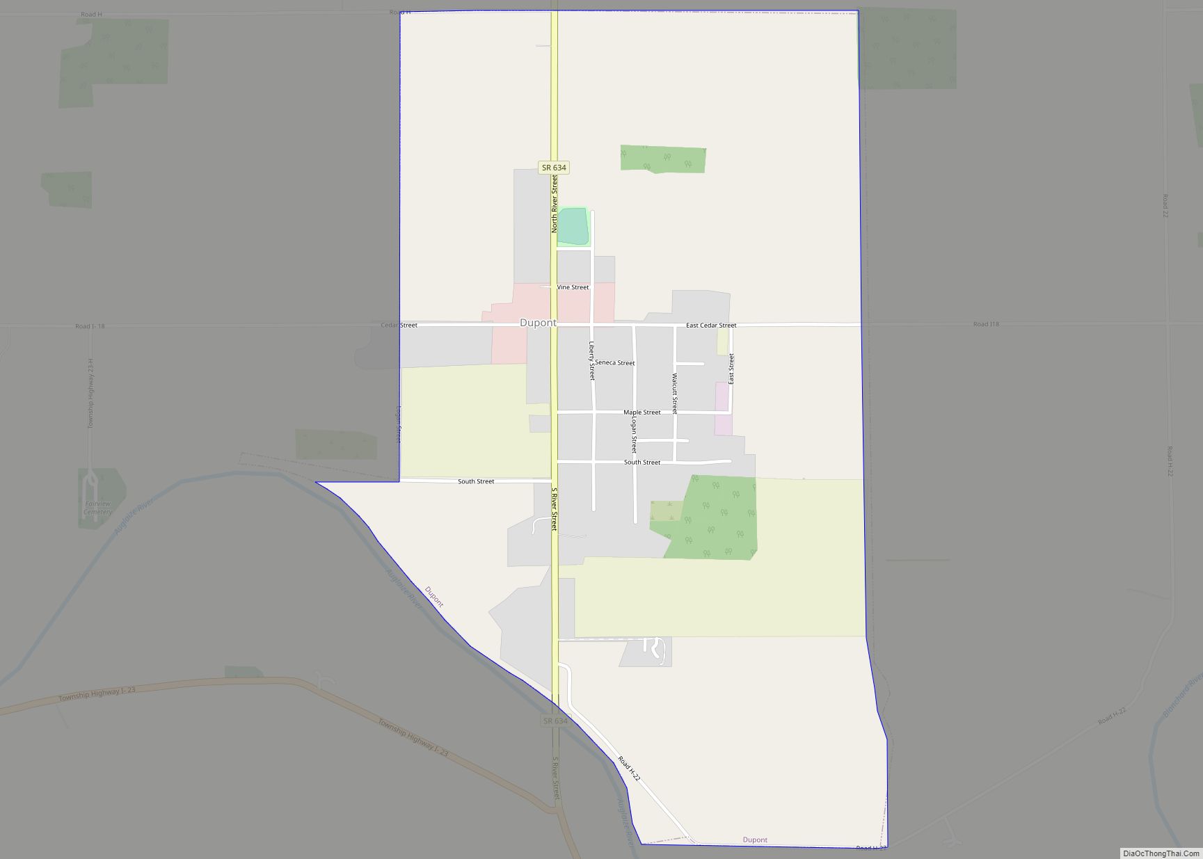 Map of Dupont village, Ohio