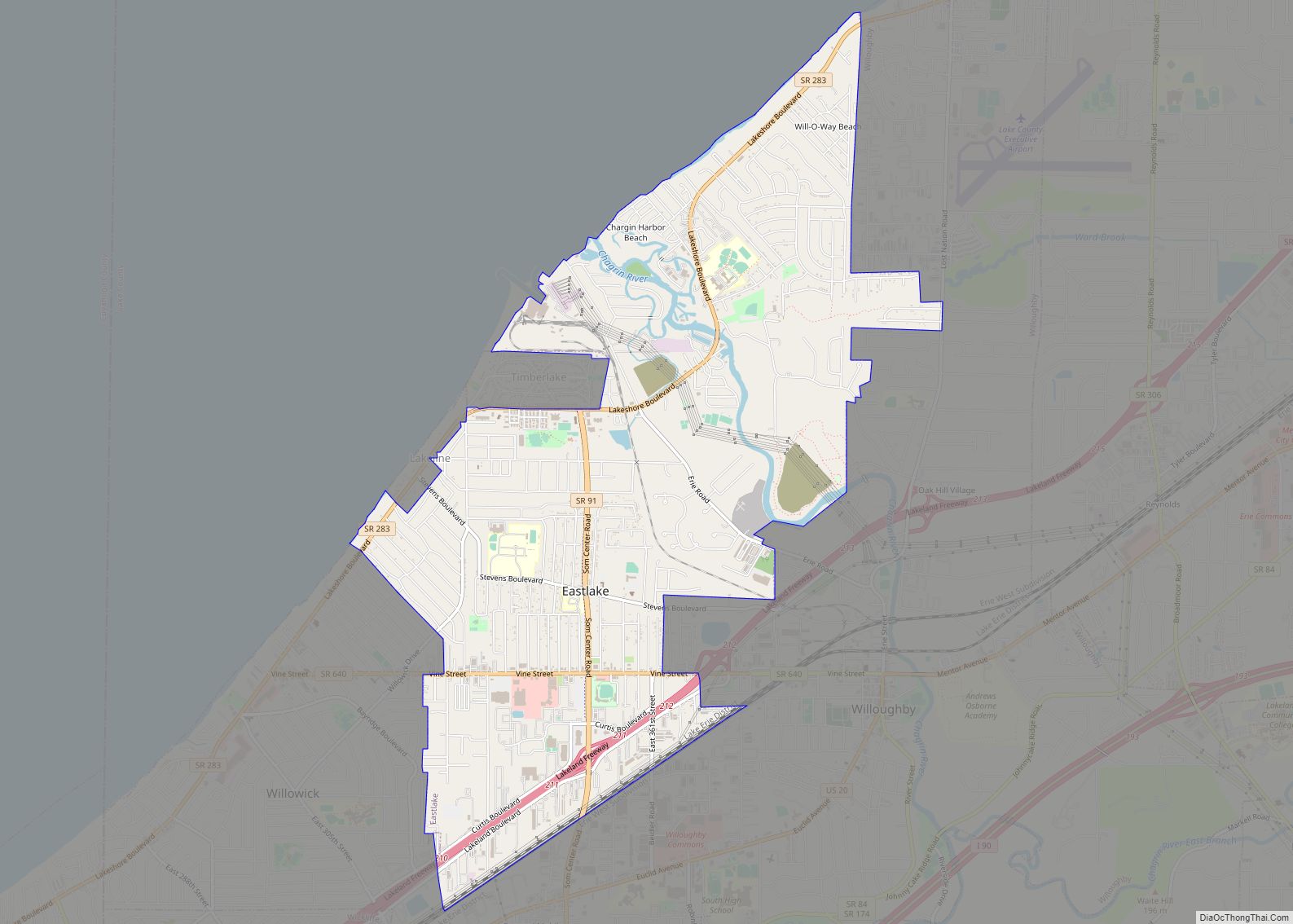Map of Eastlake city, Ohio