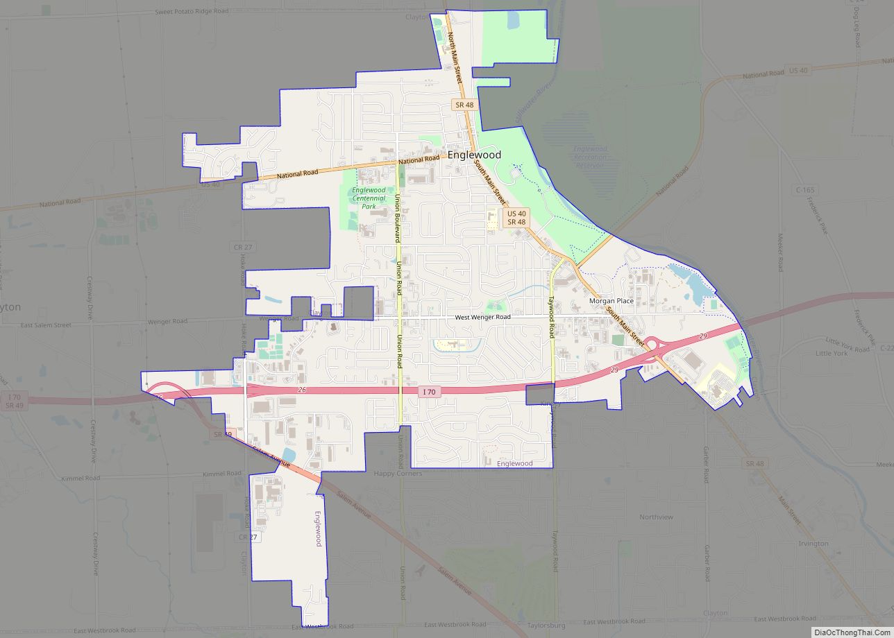 Map of Englewood city, Ohio