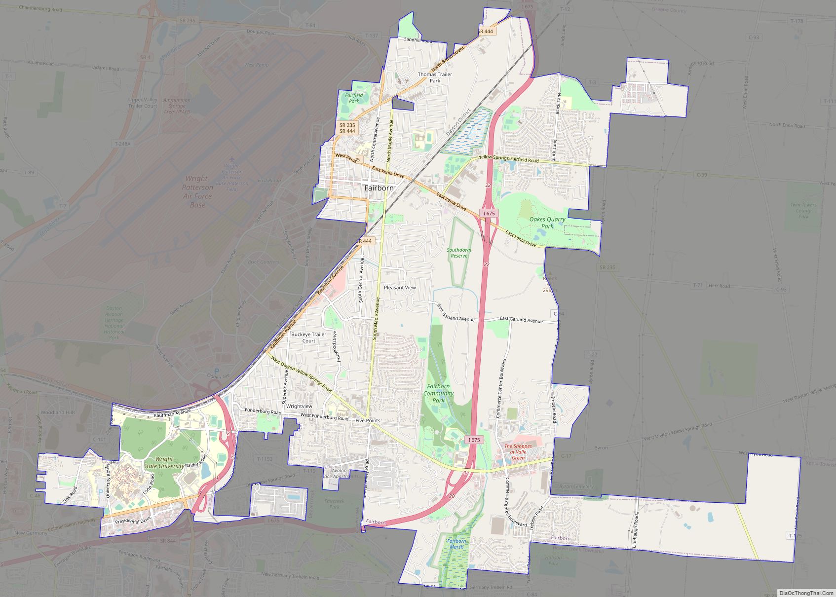 Map of Fairborn city