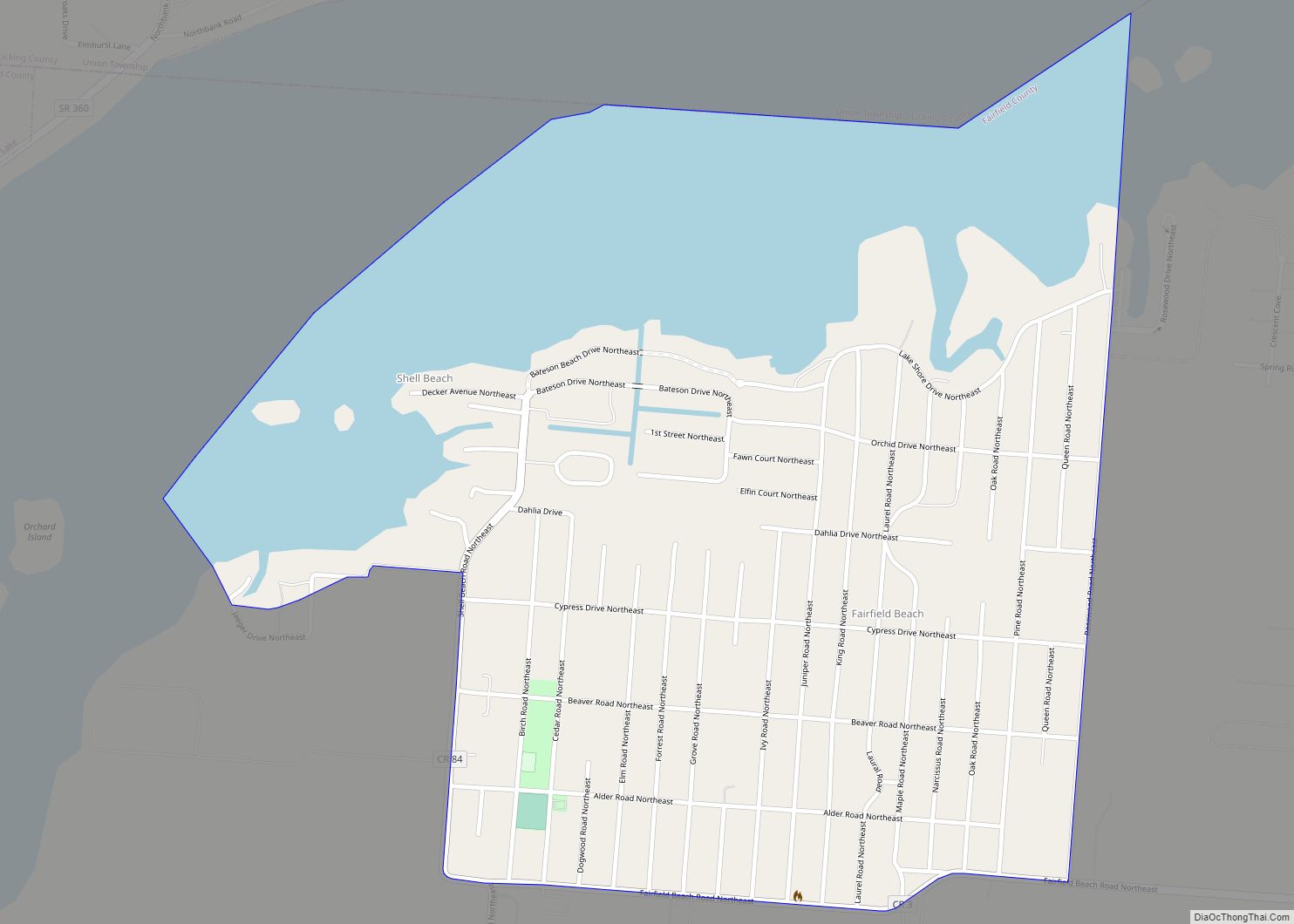 Map of Fairfield Beach CDP