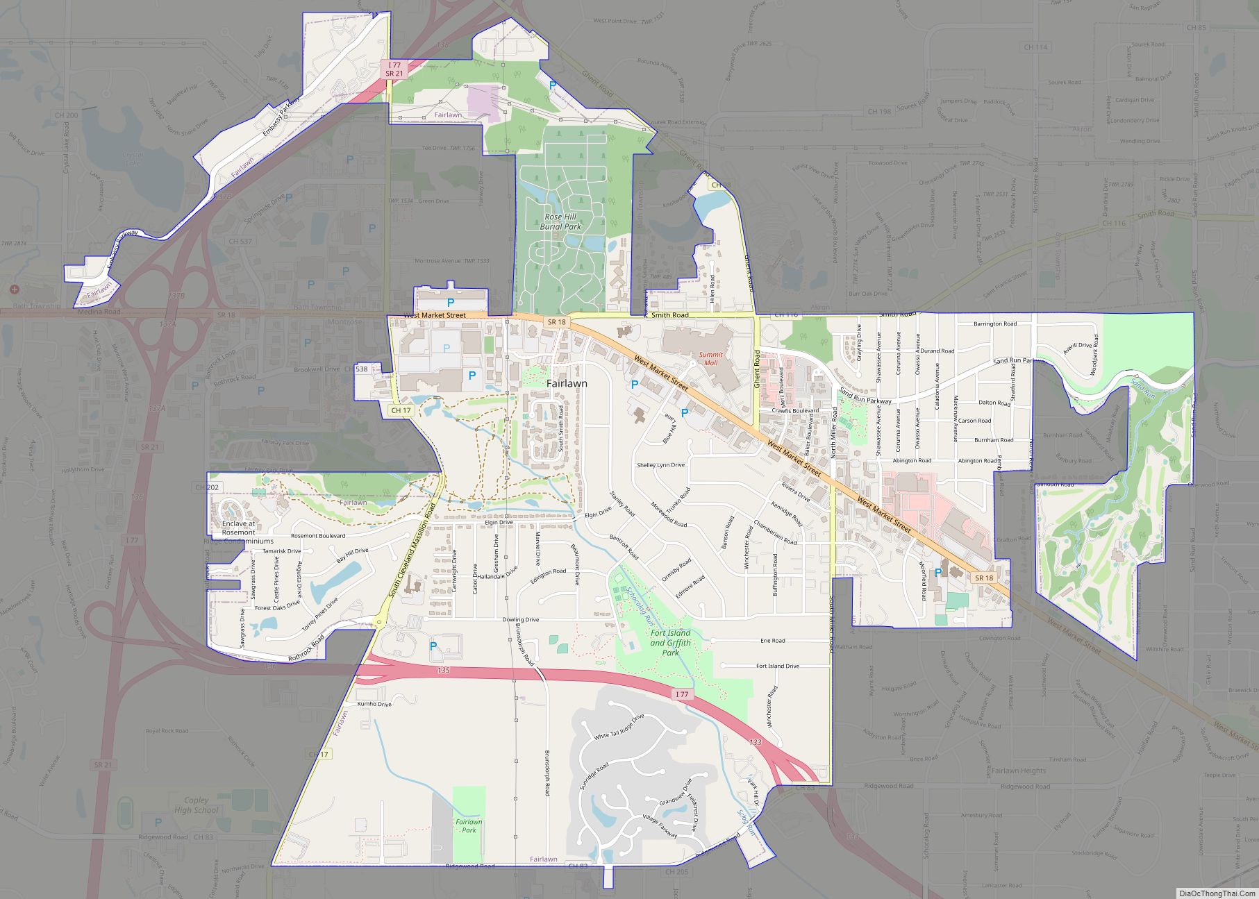 Map of Fairlawn city