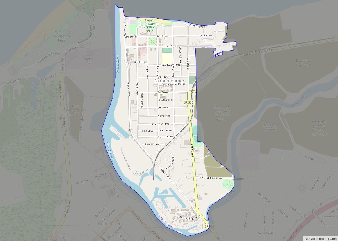 Map of Fairport Harbor village