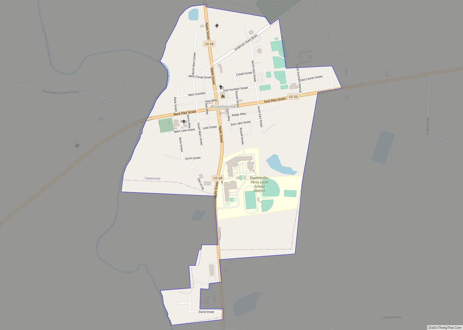 Map of Fayetteville village, Ohio