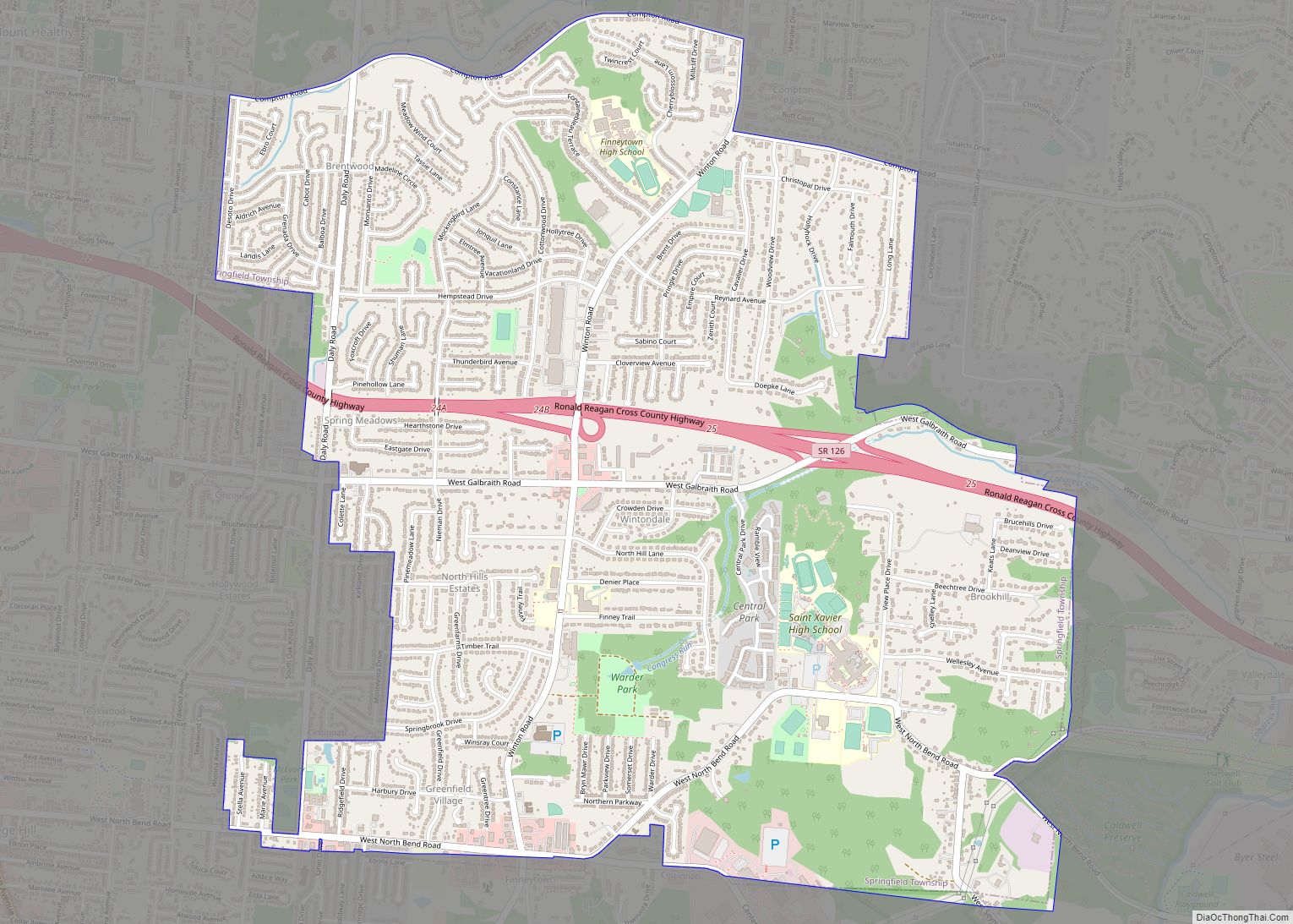 Map of Finneytown CDP
