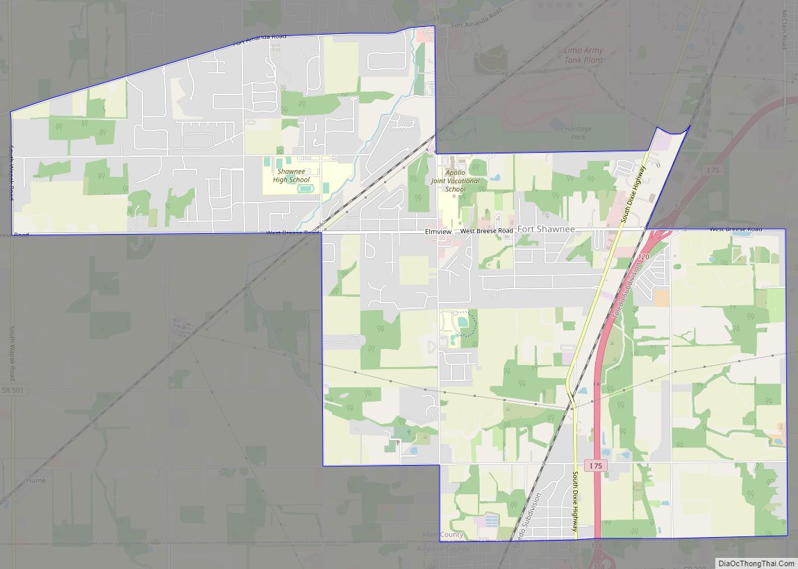 Map of Fort Shawnee CDP