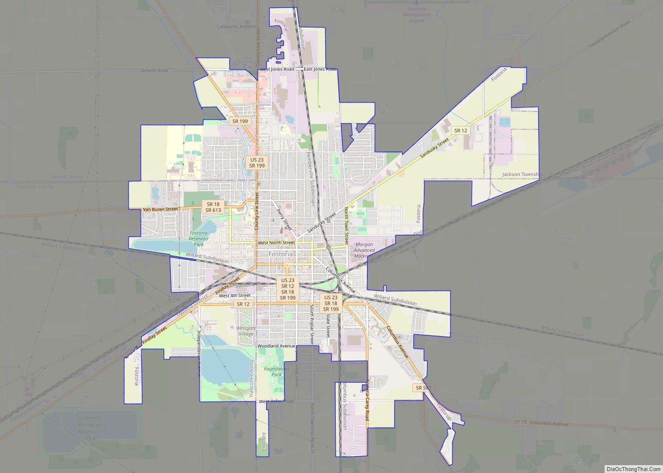 Map of Fostoria city, Ohio
