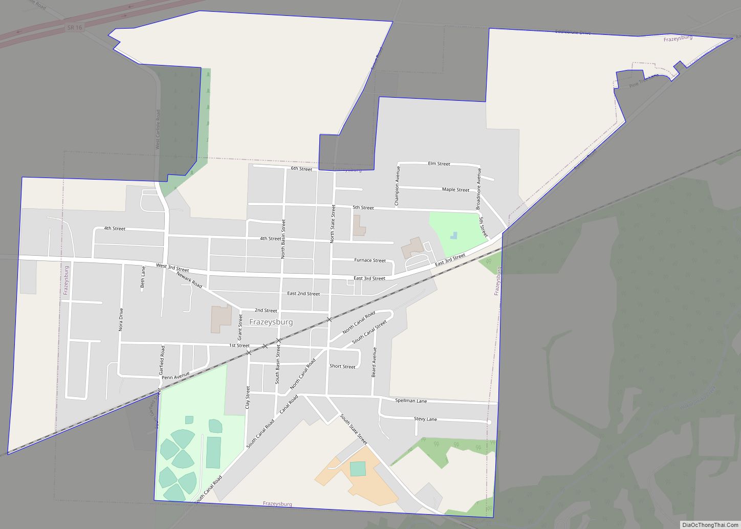 Map of Frazeysburg village