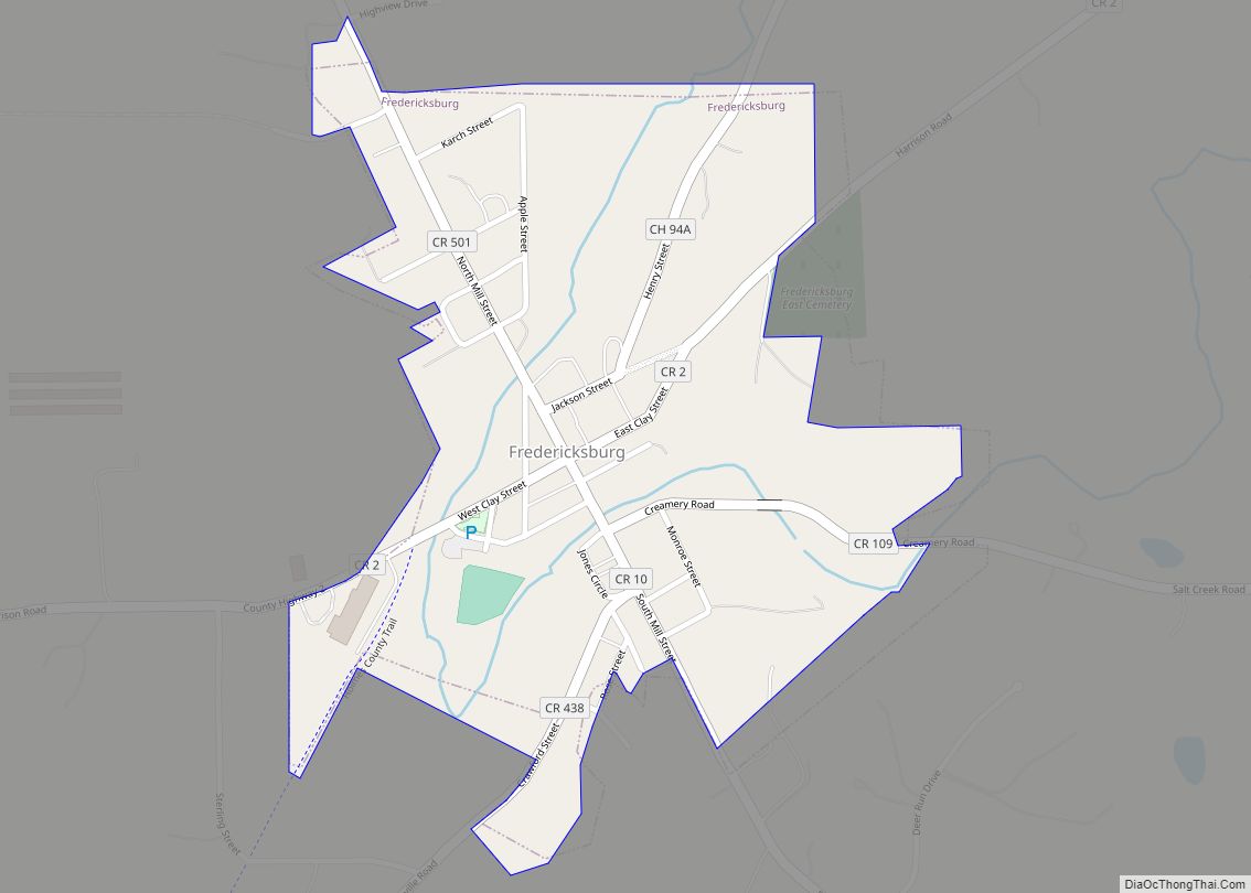 Map of Fredericksburg village, Ohio