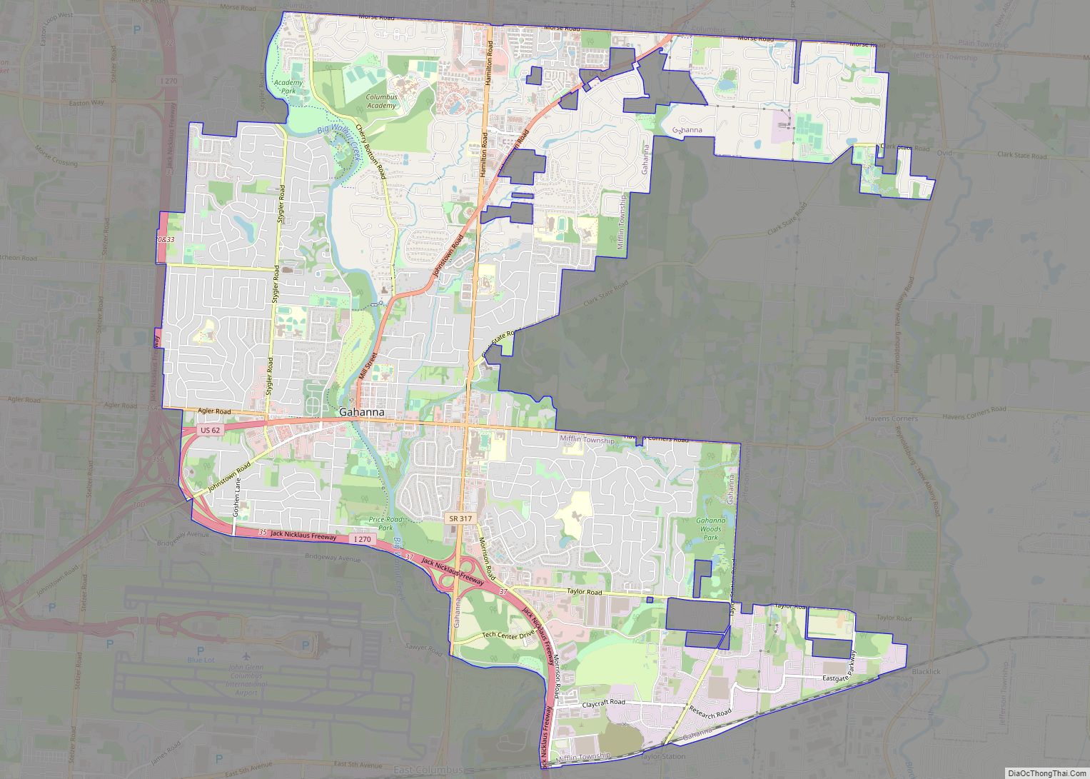 Map of Gahanna city