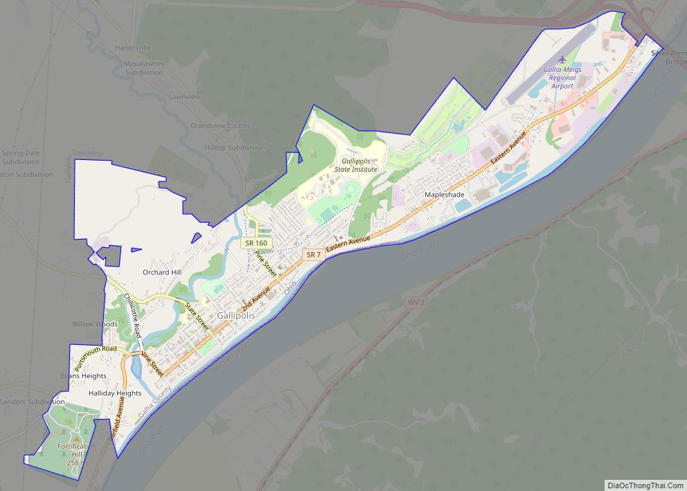 Map of Gallipolis village