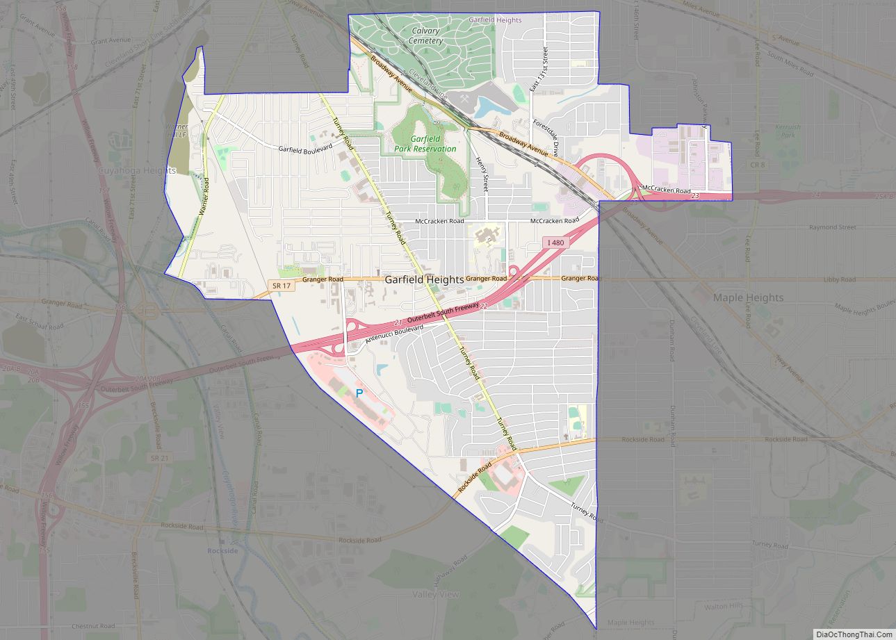 Map of Garfield Heights city