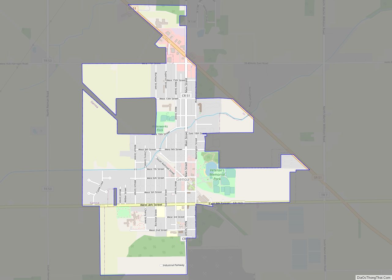Map of Genoa village, Ohio