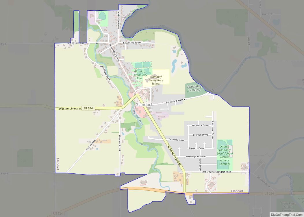 Map of Glandorf village