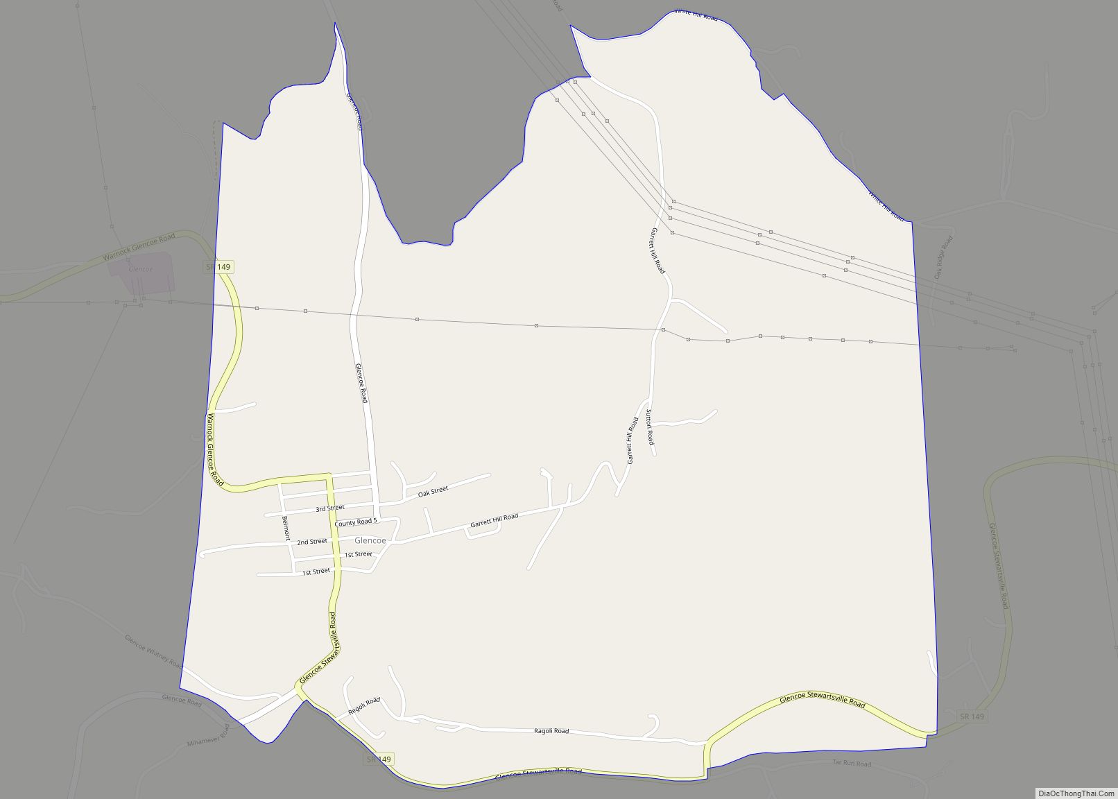 Map of Glencoe CDP, Ohio