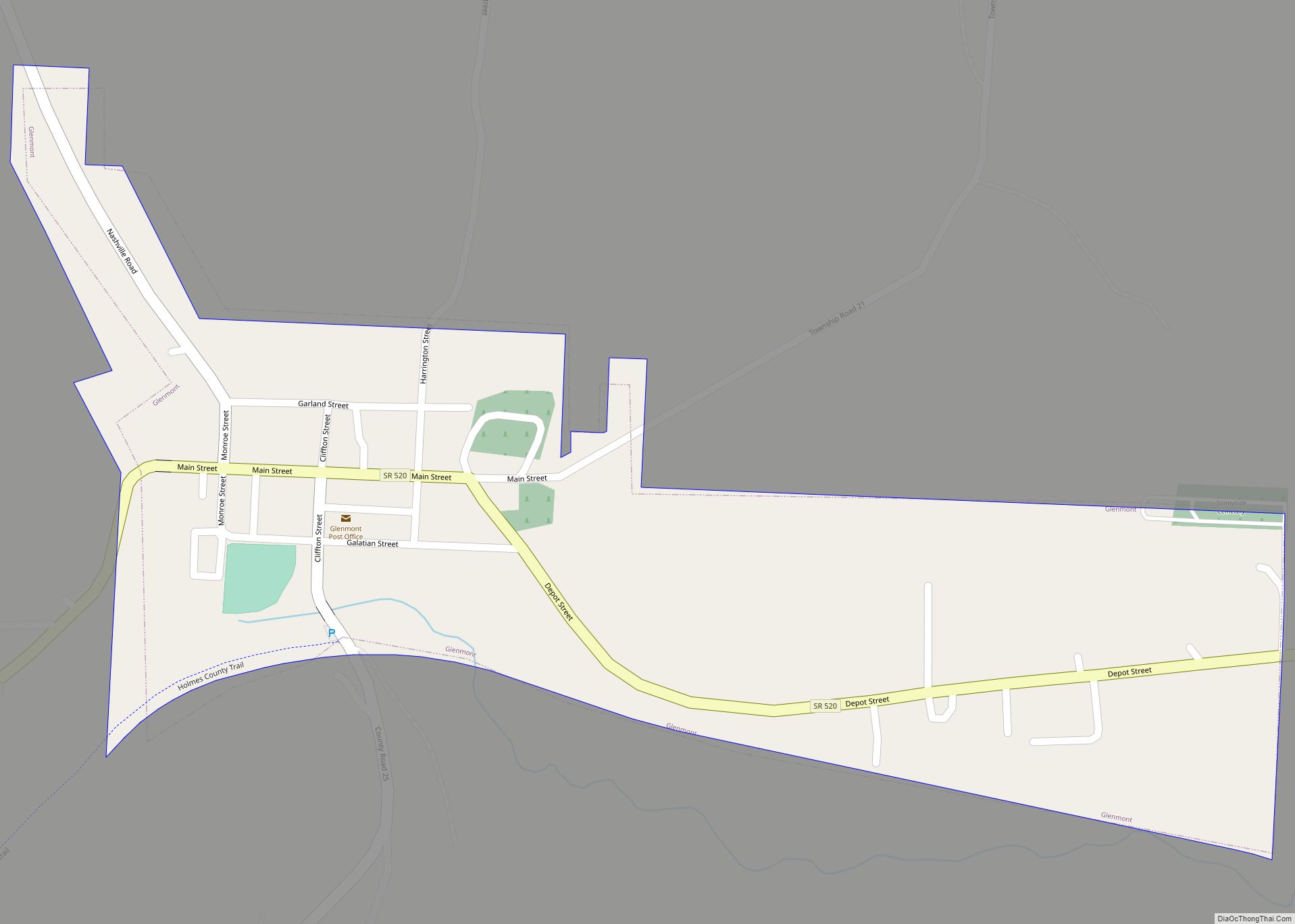 Map of Glenmont village, Ohio