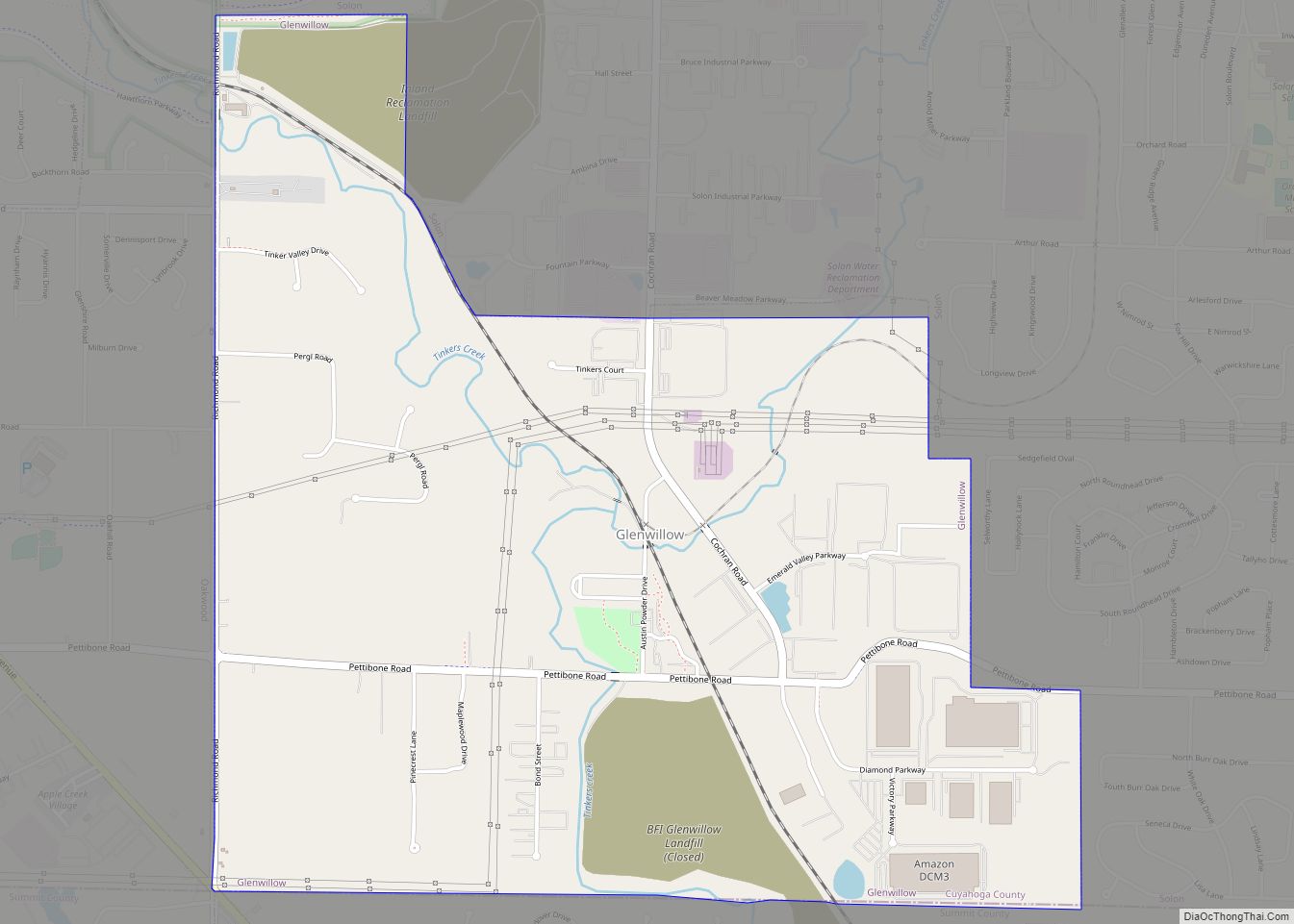 Map of Glenwillow village