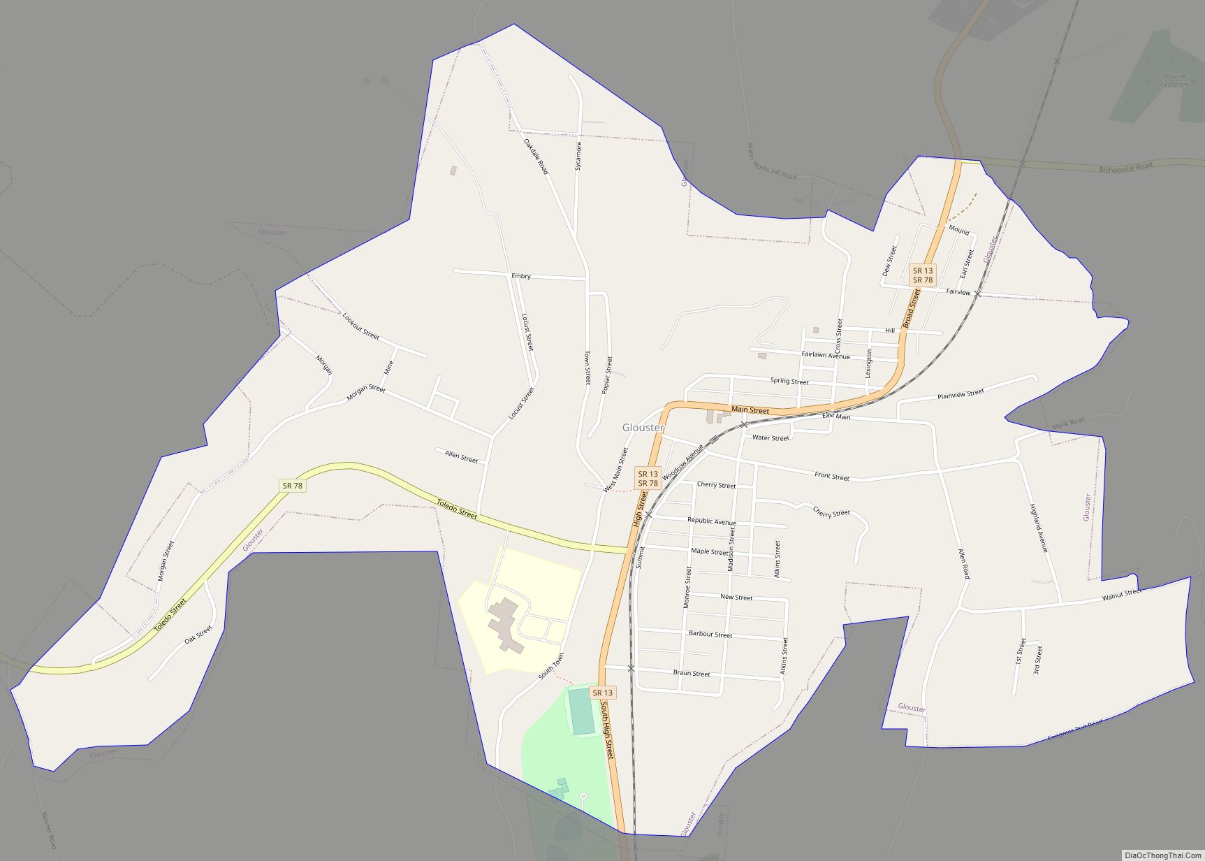 Map of Glouster village