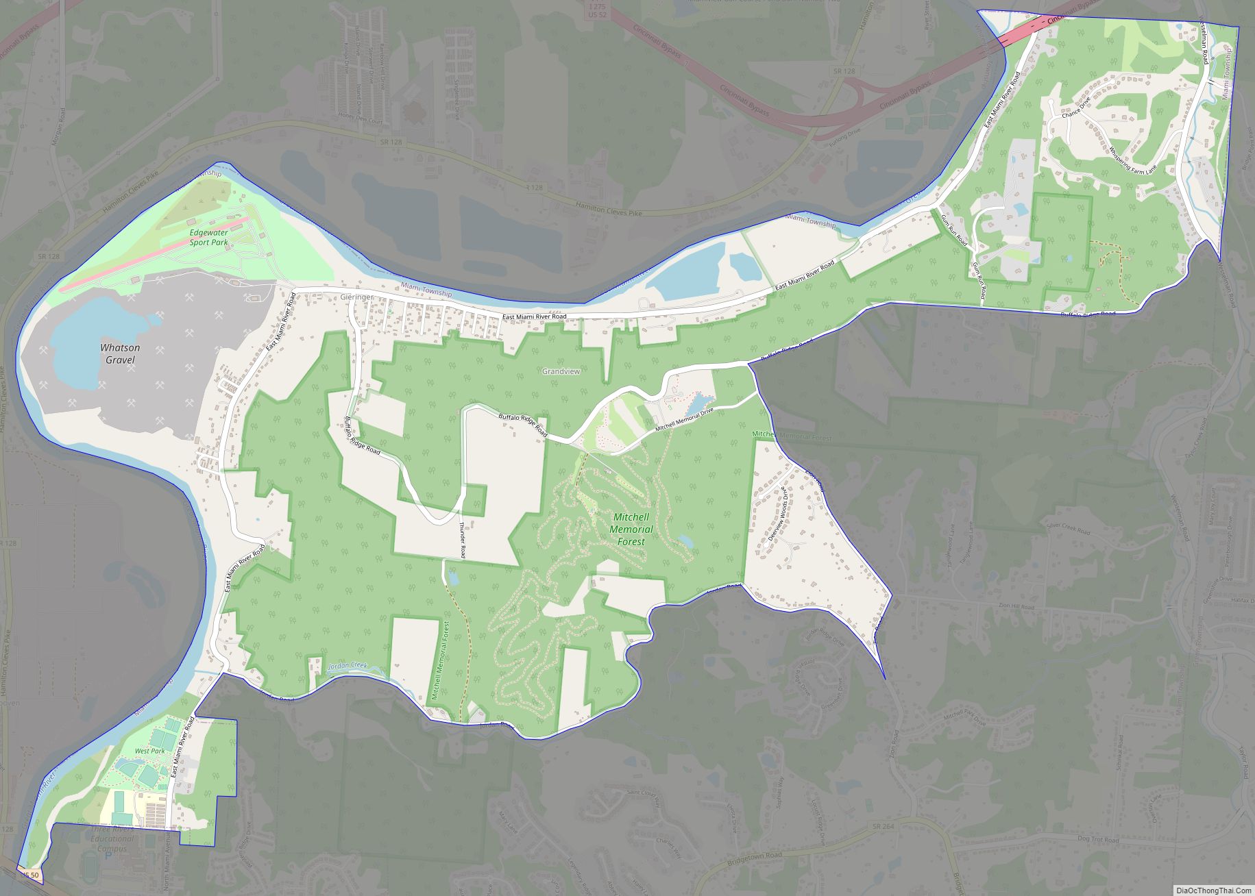 Map of Grandview CDP, Ohio
