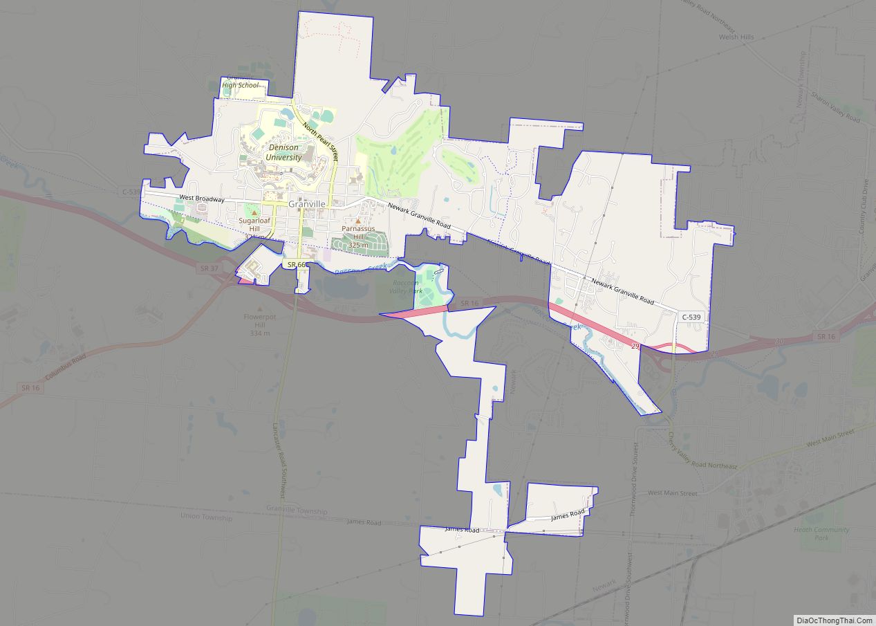 Map of Granville village, Ohio
