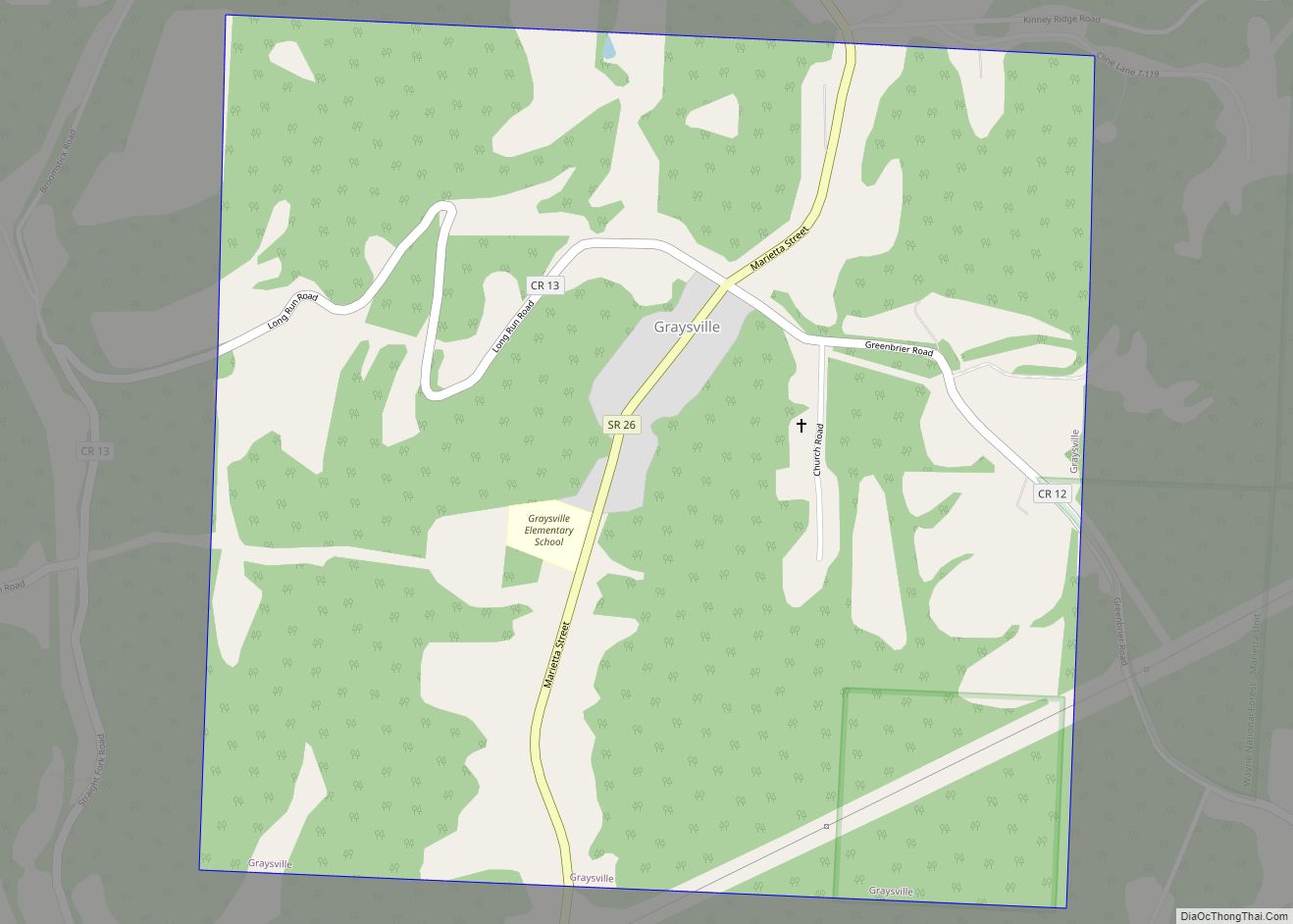 Map of Graysville village, Ohio