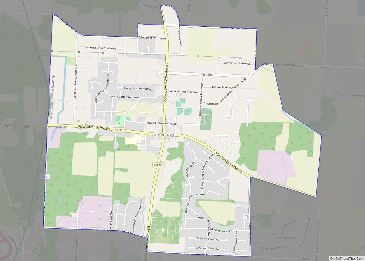 Map of Greentown CDP, Ohio