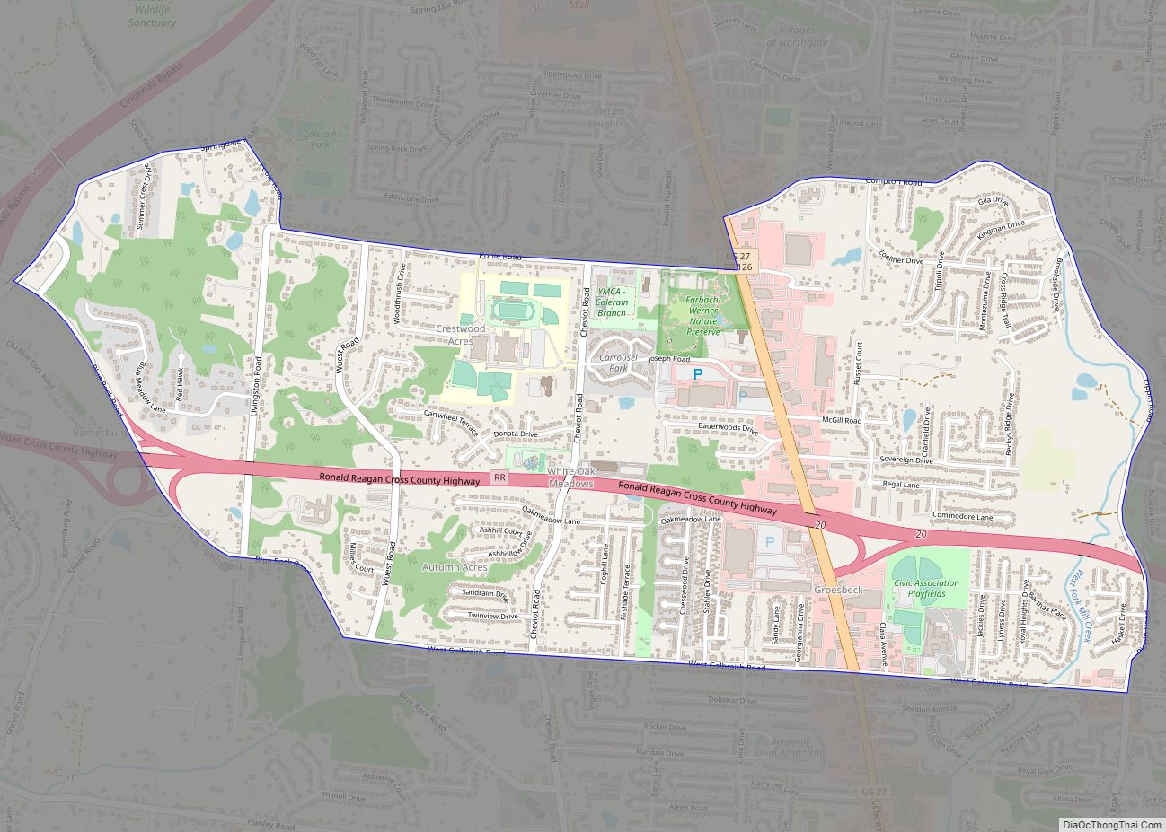 Map of Groesbeck CDP