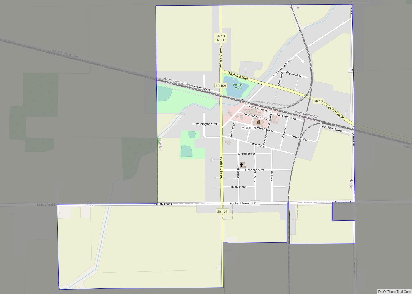 Map of Hamler village