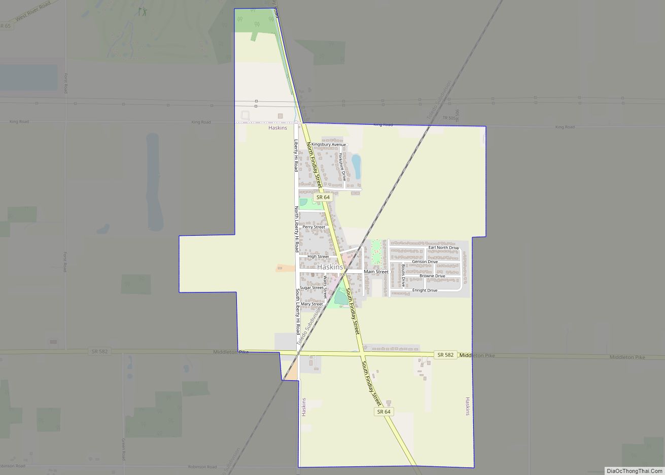 Map of Haskins village