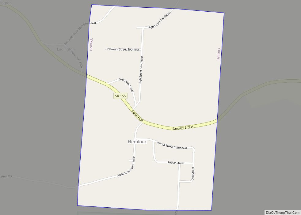 Map of Hemlock village, Ohio