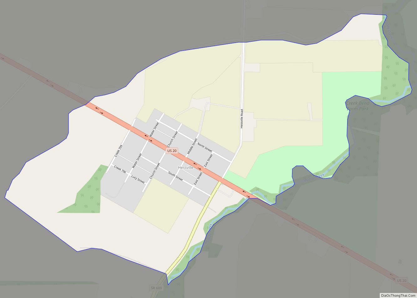 Map of Hessville CDP