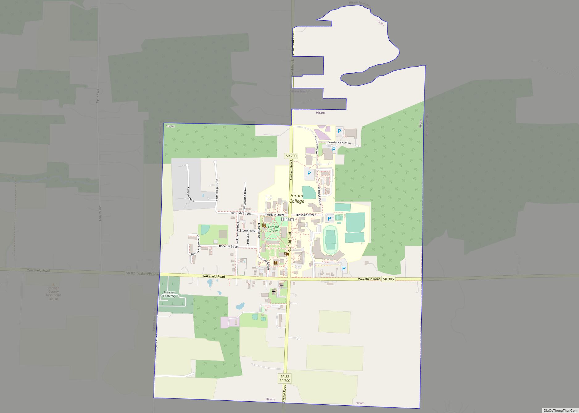 Map of Hiram village, Ohio