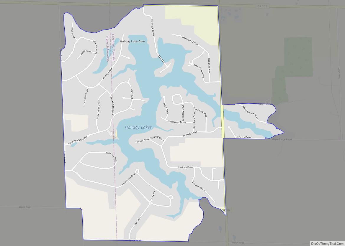 Map of Holiday Lakes CDP, Ohio