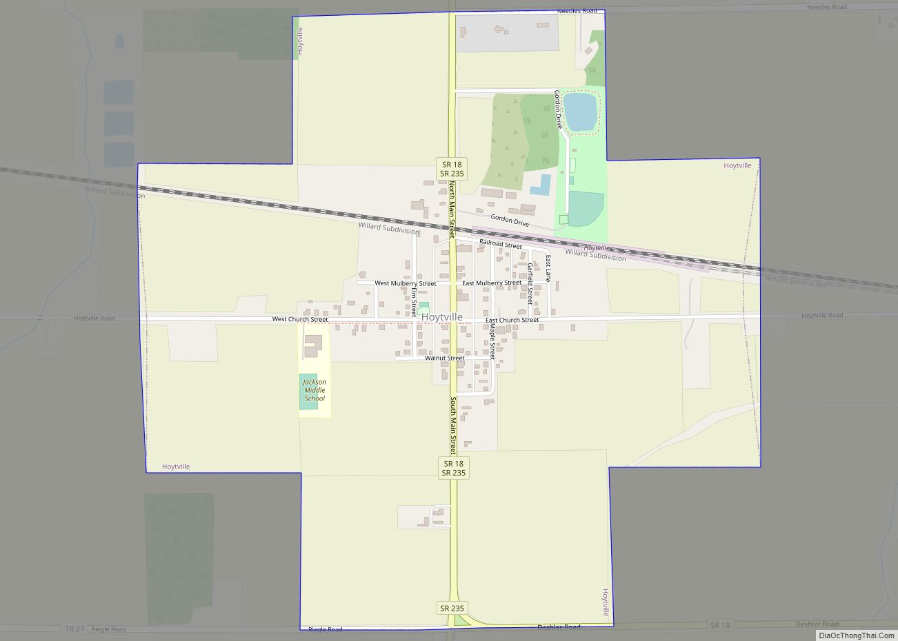 Map of Hoytville village