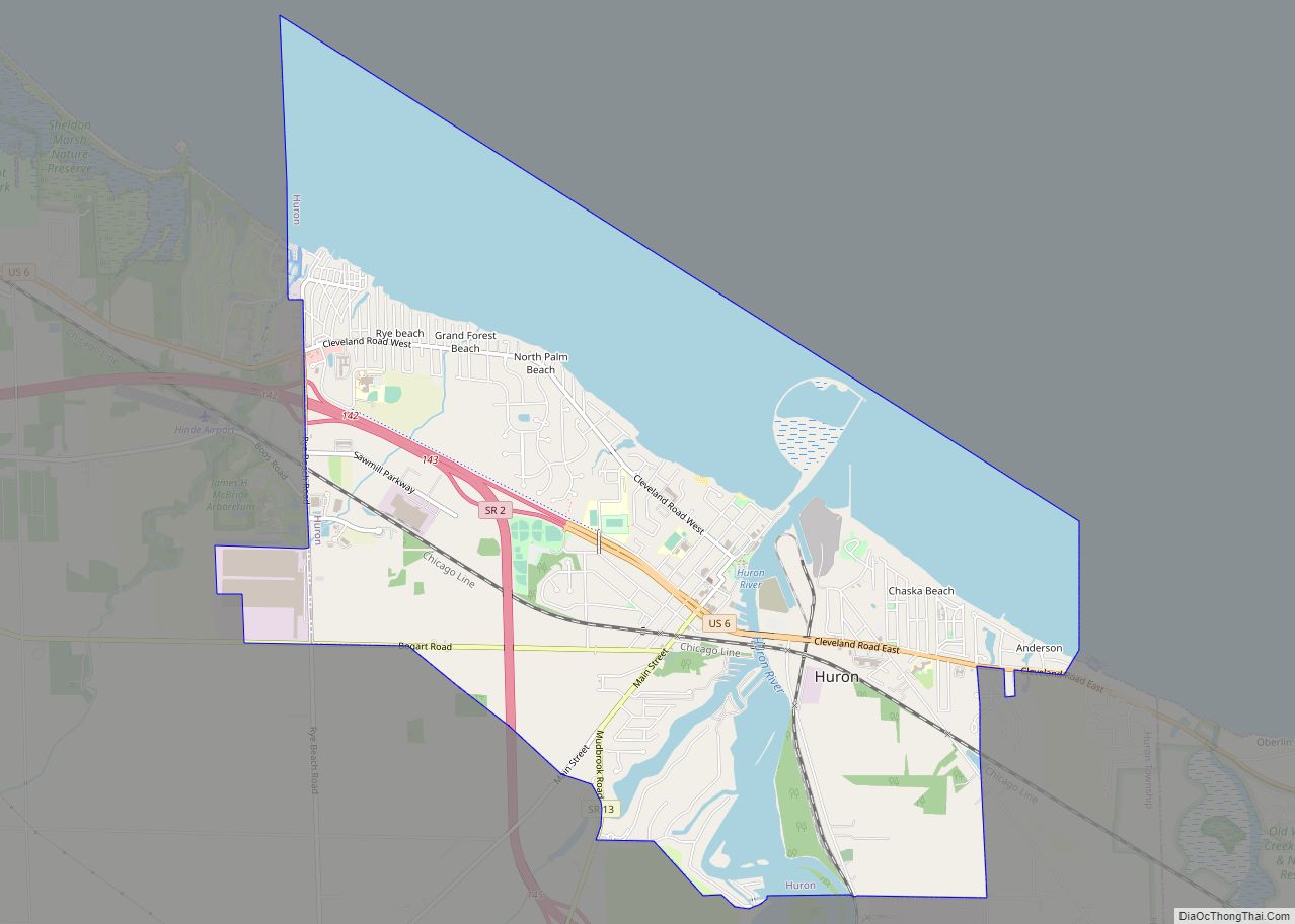 Map of Huron city, Ohio