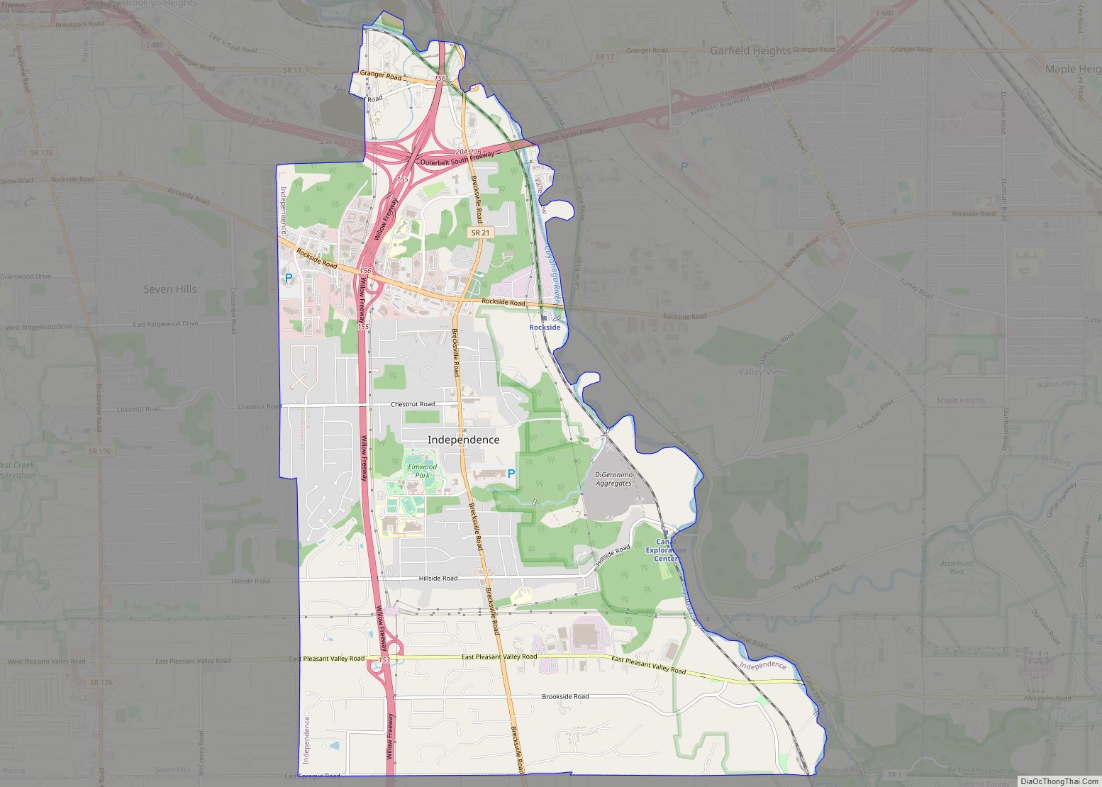 Map of Independence city, Ohio