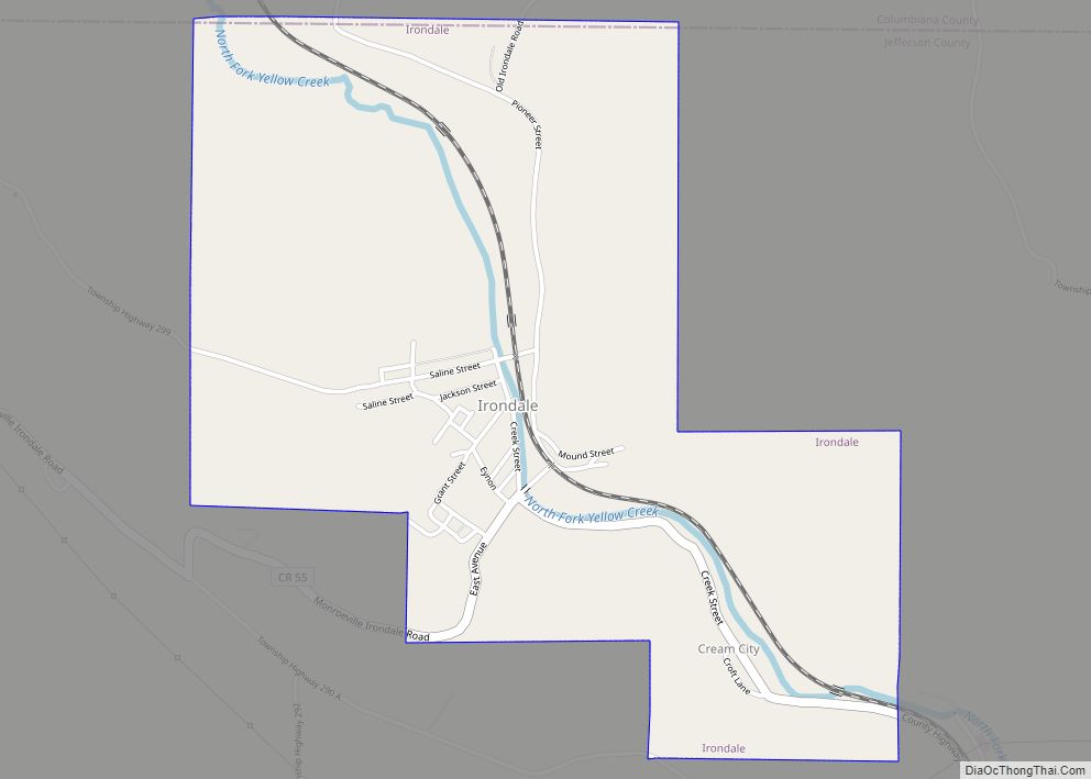 Map of Irondale village, Ohio