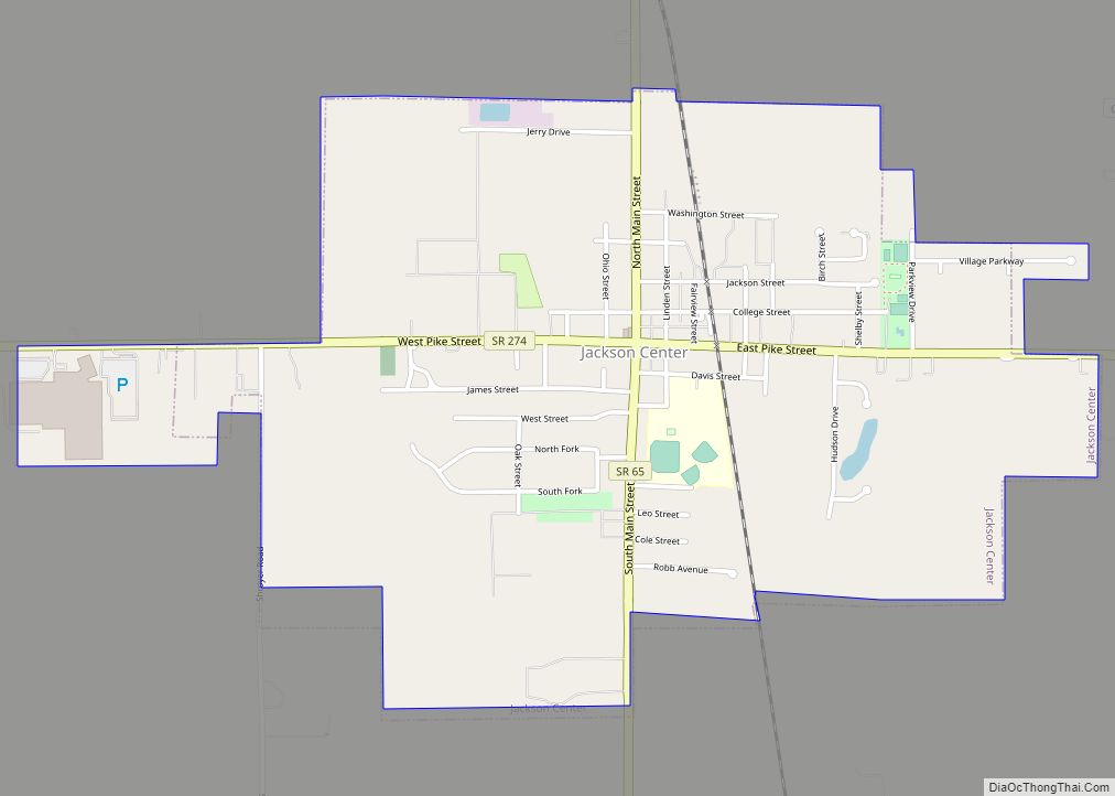 Map of Jackson Center village