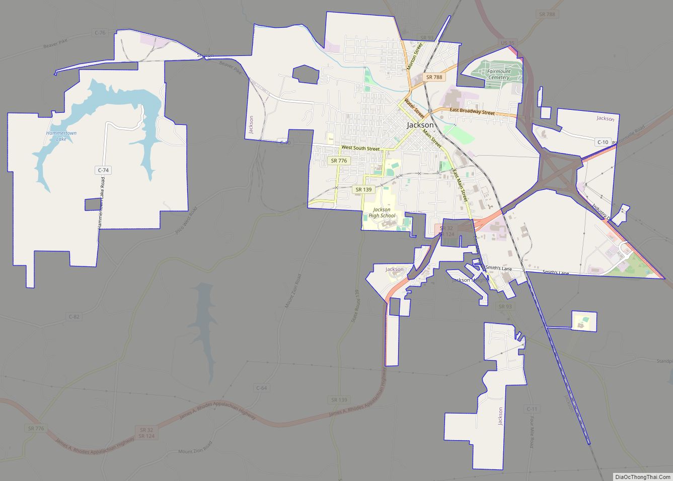 Map of Jackson city, Ohio
