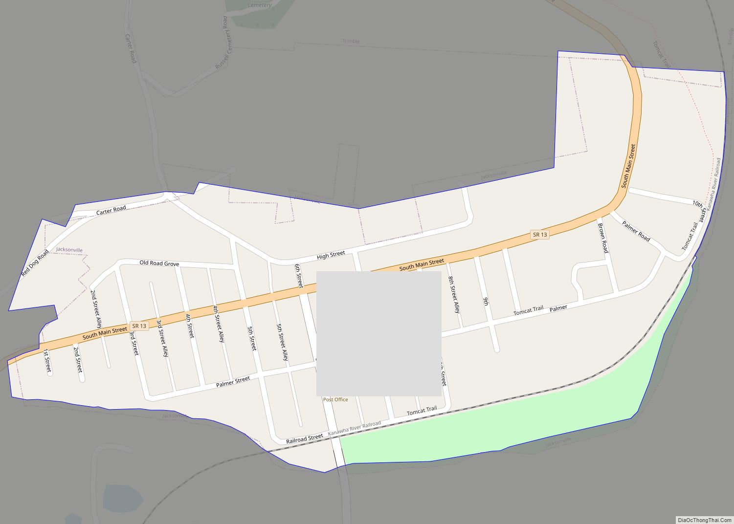 Map of Jacksonville village, Ohio