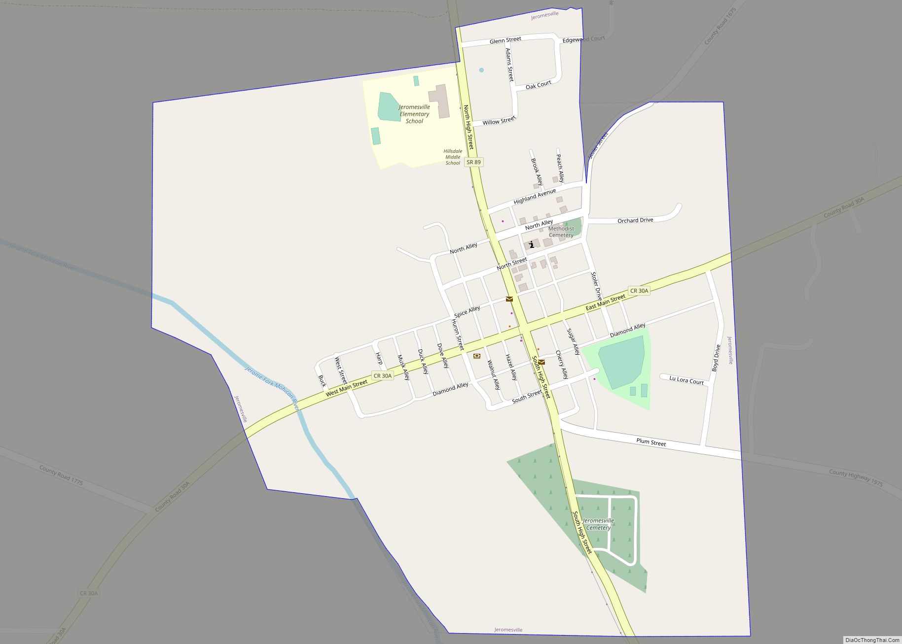 Map of Jeromesville village