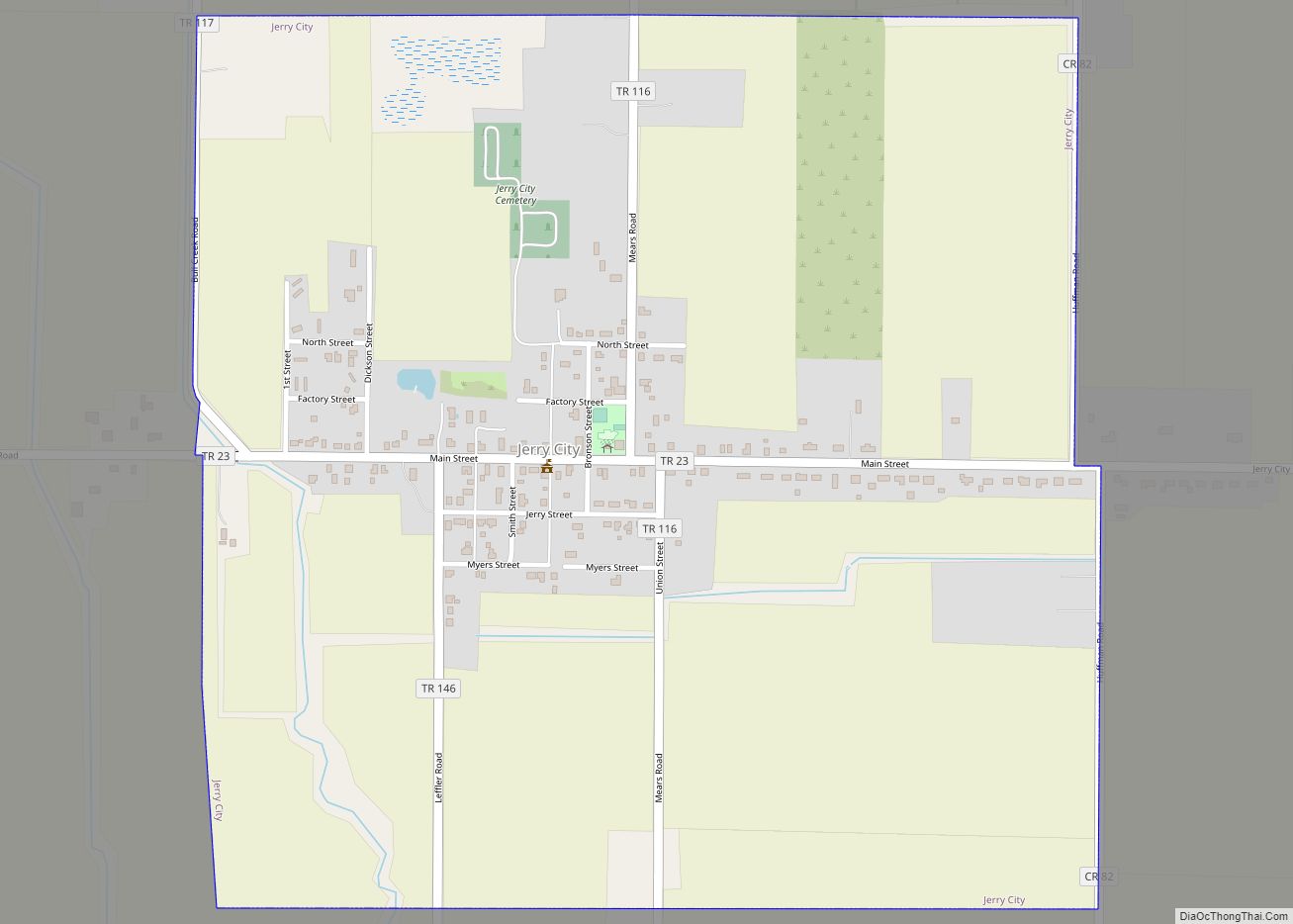 Map of Jerry City village